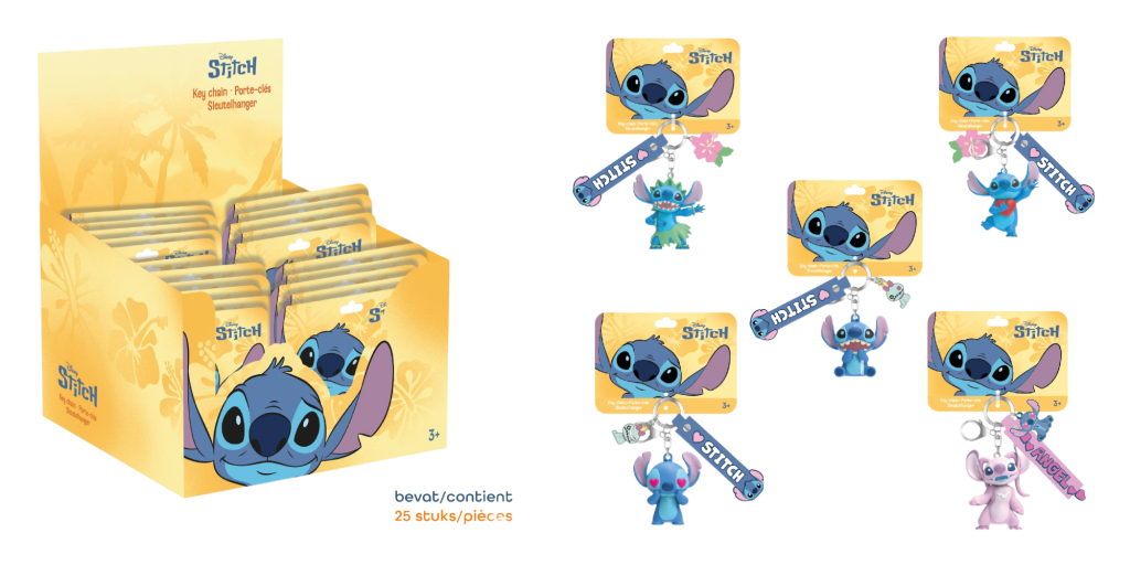STITCH - Display 25 Porte-Clés 3D - 5 Modèles - 2
